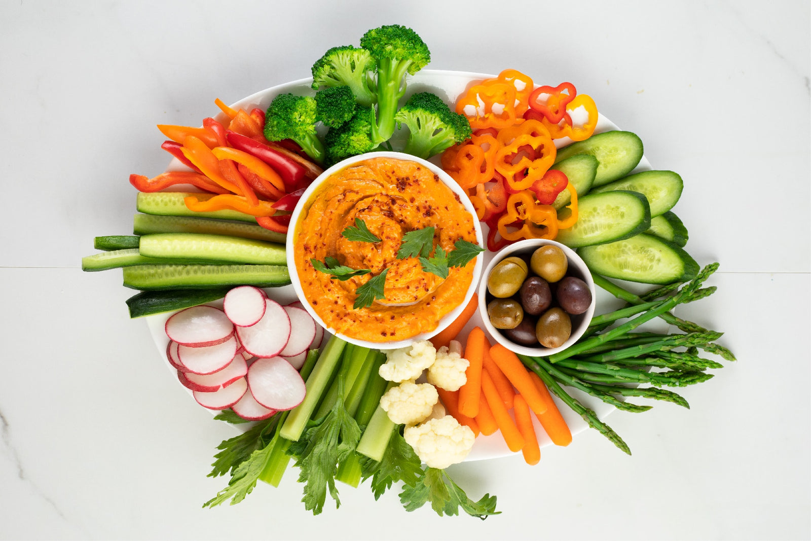 Veggie Platter with Cashew and Piquillo Pepper Dip