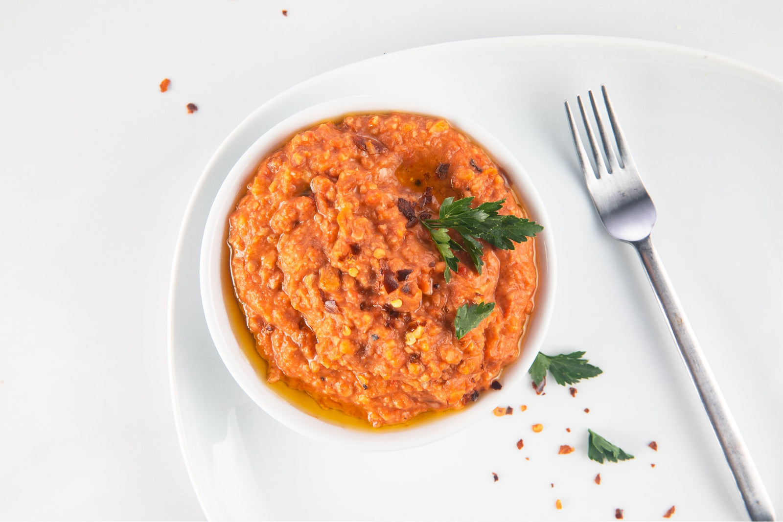 Roasted Peppers, Walnut, and Fava Beans Dip