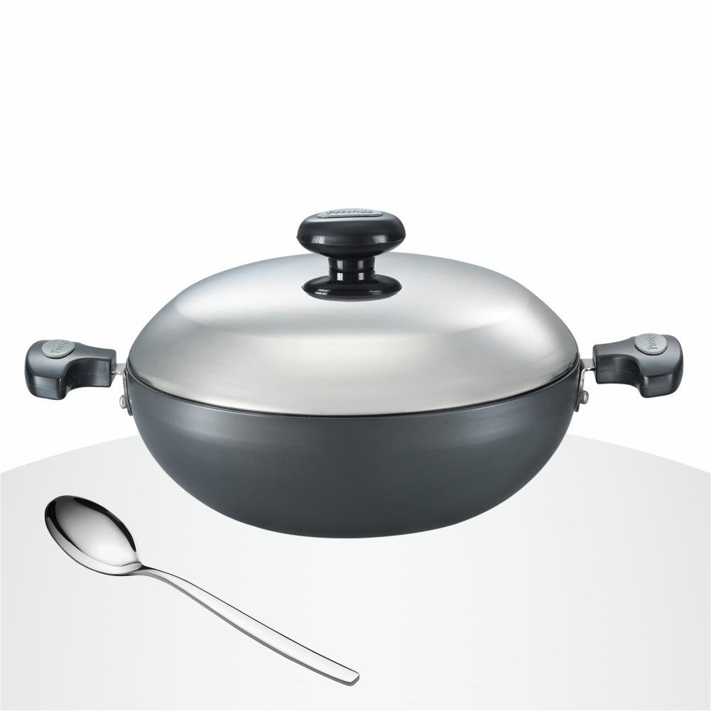 Prestige Hard Anodised Plus Kadai 200 mm with Stainless steel lid