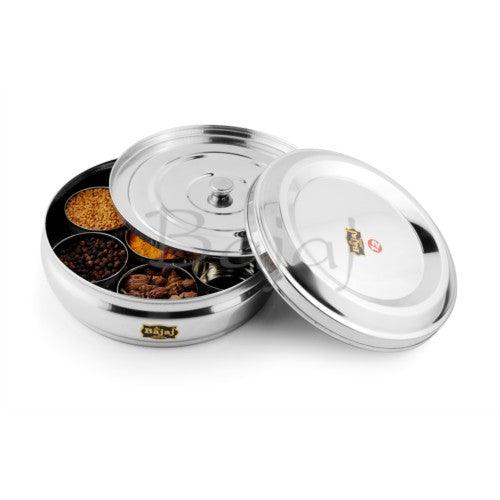 Bajaj spice box stainless steel with 2 lid 2 sizes