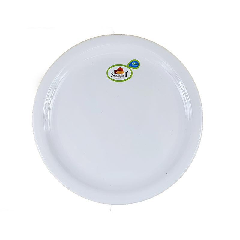 Melamine round plate medium white