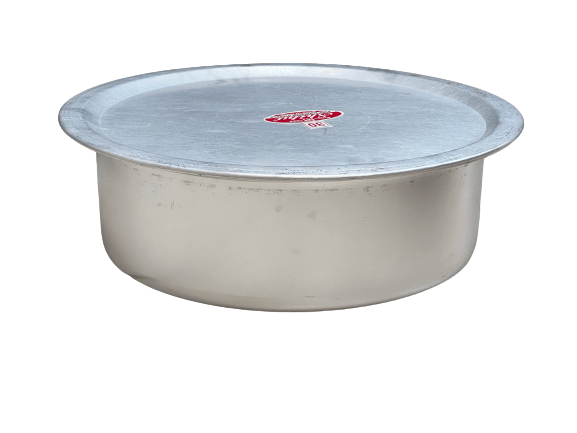 Aluminium Shallow Pot with Lid Sizes 25 -30 Medium Commercial/domestic