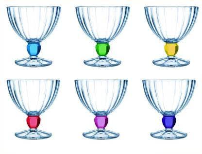 Luminarc Quadro Rainbow Glass Ice Cream Cup set of 6 300 ml