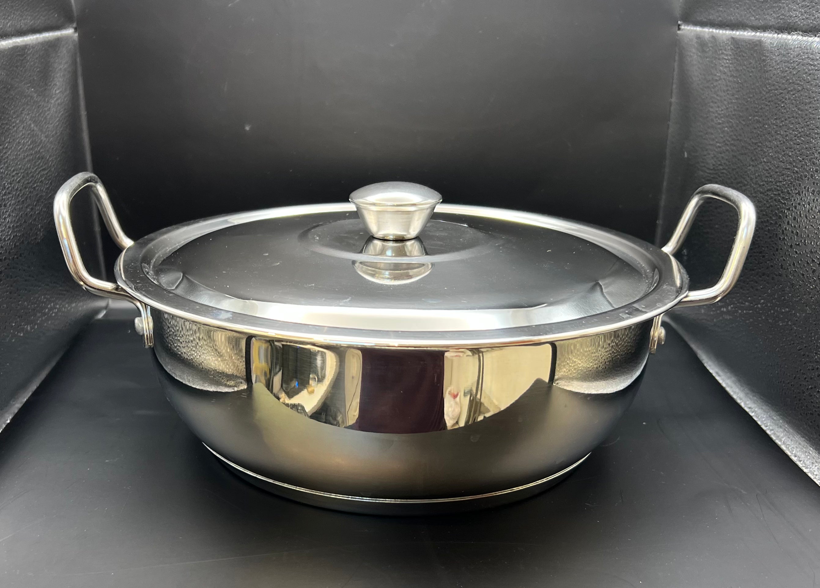 Diamond Steel Kadhai with lid 3 sizes 3.5litre - 5Litre