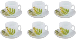 La Opala Ivory Blush Tea & Coffee Cup & Saucers 220 ML Set of 6. - The Kitchen Warehouse