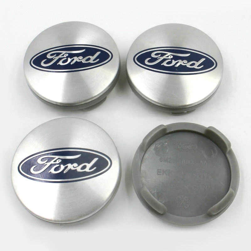 4x 54mm Ford Chrome Wheel Center Caps 6 Side Auto