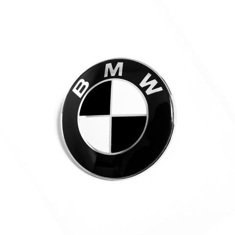 BMW e32 BMW Blue White Carbon Fiber Hood Trunk Emblem 82mm 750il 740il 740i  735il 735i 2Pins - BMW Hood Trunk Emblem 