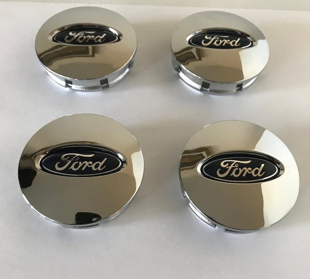 4x 66mm Ford Chrome Wheel Center Caps 6 Side Auto