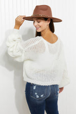 Second Chances Cable-Knit Openwork Sweater
