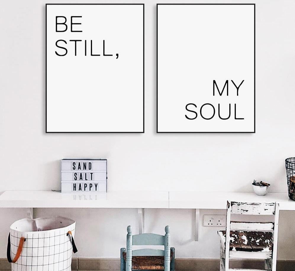 Wall And Room Be Still My Soul Canvas Print Set Motivational Wall Art Unframed Free Shipping