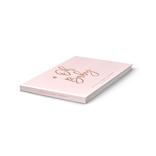 Pink And Rose Gold Baby Shower Guest Book Hardcover Color Choices