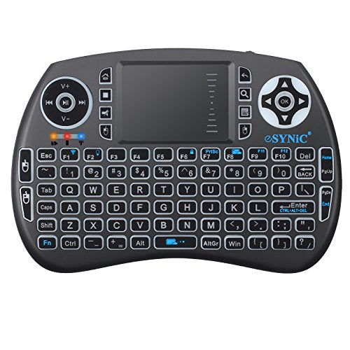 Esynic 2 4ghz Backlit Wireless Mini Keyboard With Touchpad Mouse Combo Portable Multi Media Remote Keyboard Rechargeable Li Ion Battery For Raspberry - 