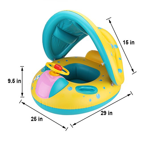 baby swim ring with sun canopy