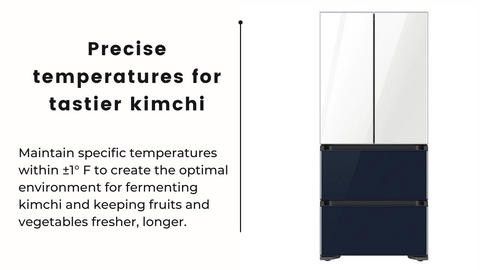 17.3 cu. ft. Smart Kimchi & Specialty 4-Door French Door Refrigerator in  White-Navy Glass