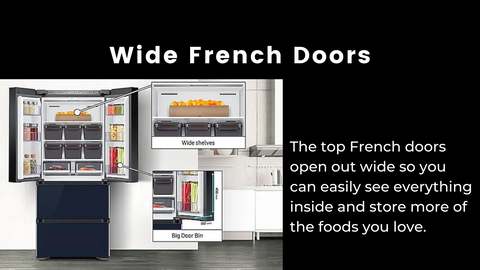 RQ48T94B277 by Samsung - 17.3 cu. ft. Smart Kimchi & Specialty 4-Door  French Door Refrigerator in White-Navy Glass