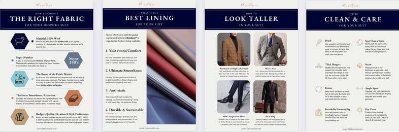the lancelot bespoke suit resources page