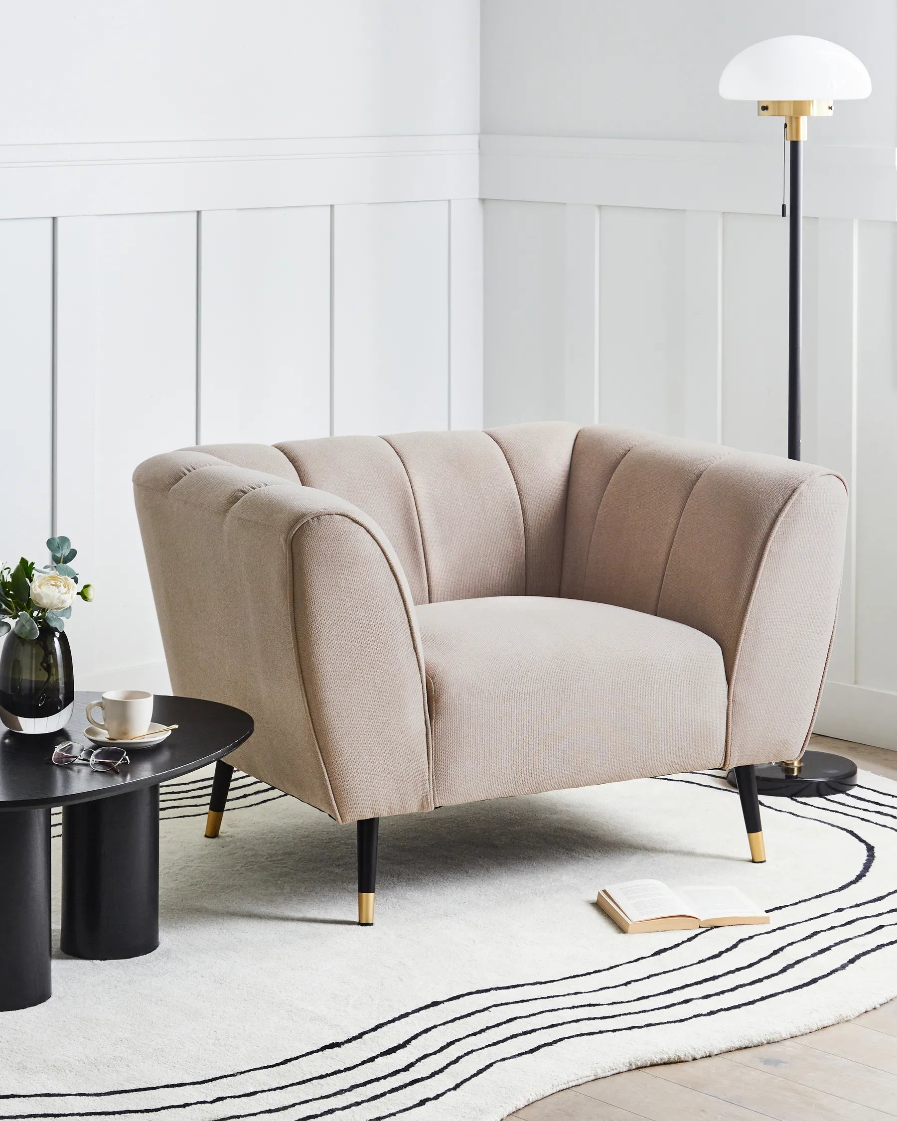 Armchair Fabric Taupe Anwella AYLO