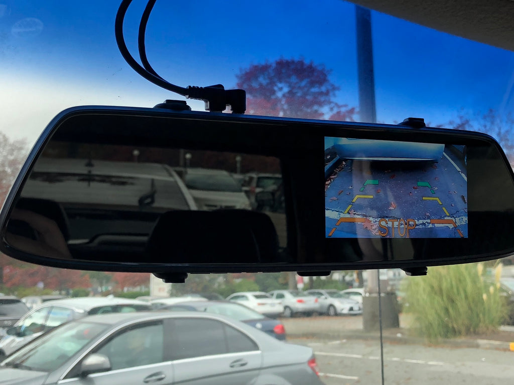 Rearview mirror backup cam caravan