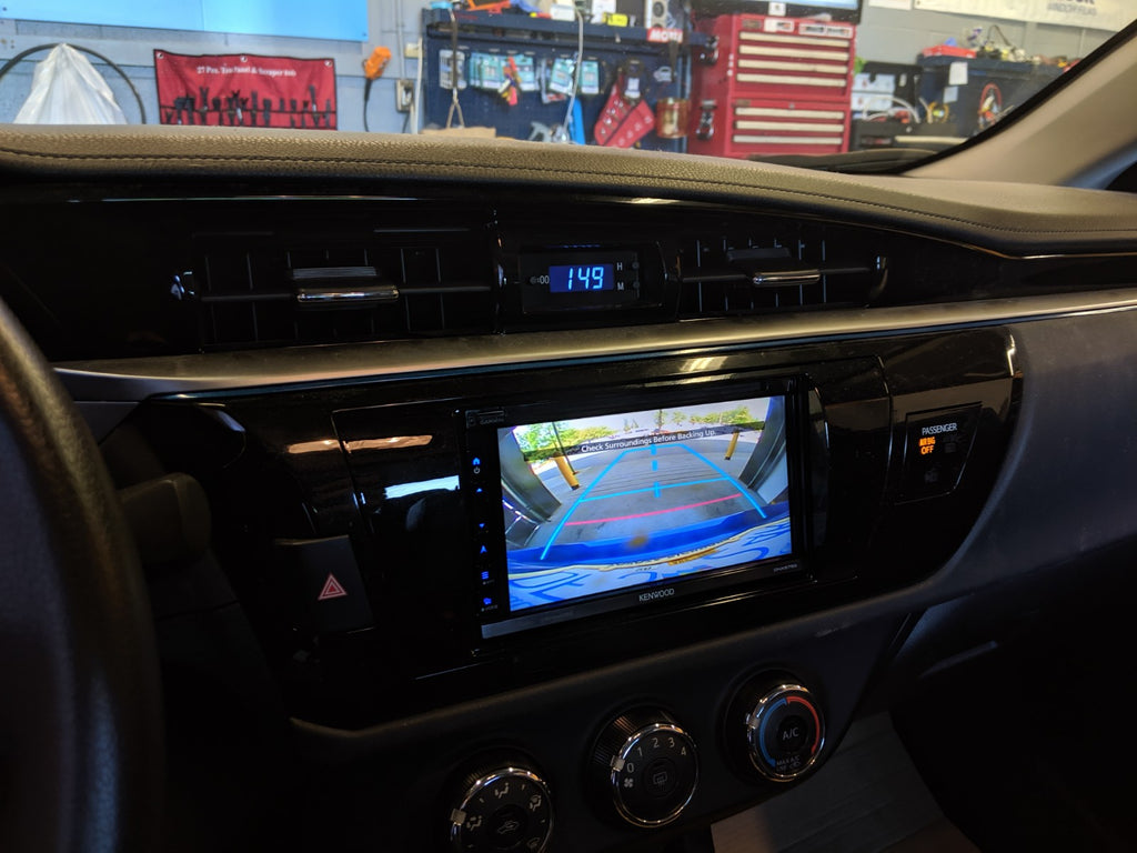 Toyota corolla double din backup cam retention