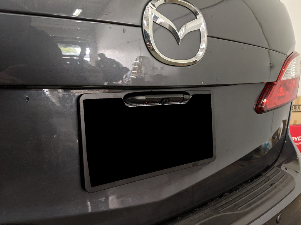 Mazda 5 backup camera license plate frame