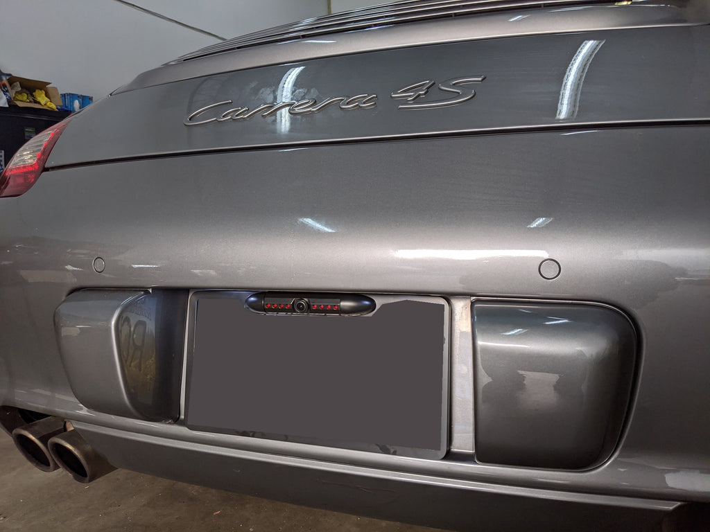 Porsche 997 license plate backup camera