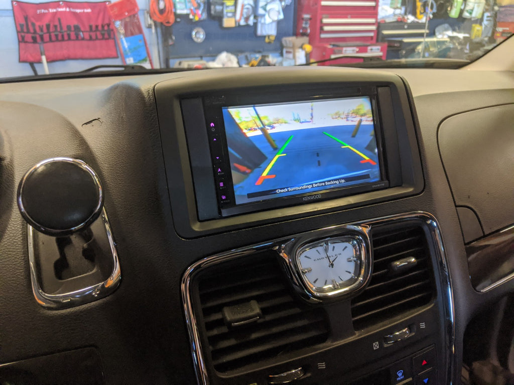 Chrysler town and country backup camera retention