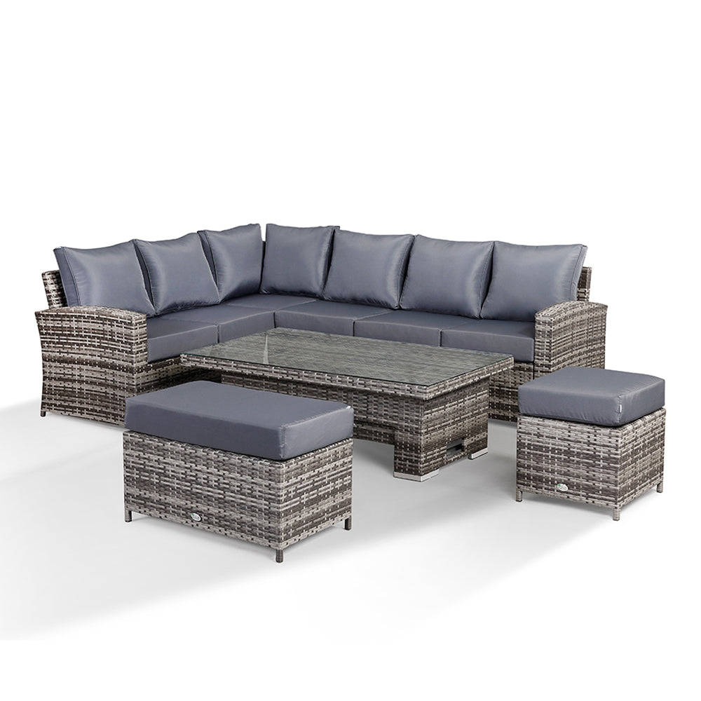 club rattan harmony outdoor corner sofa set with rising