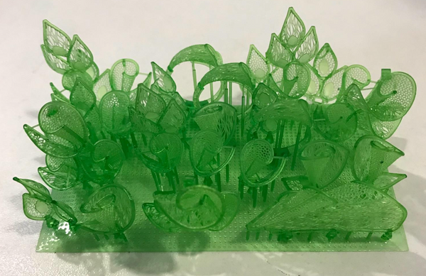 Jewelry pieces printed with PowerCast Burn Resin