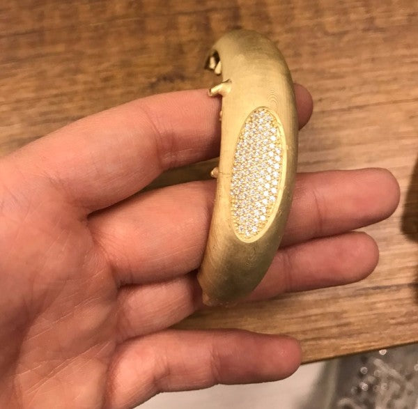 Gold casted bracelet from 3d printed PowerCast resin