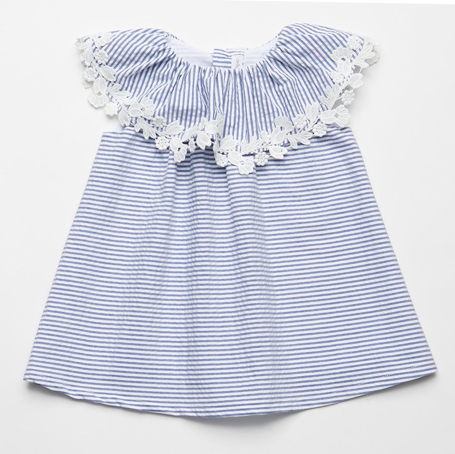 girls blue and white dress