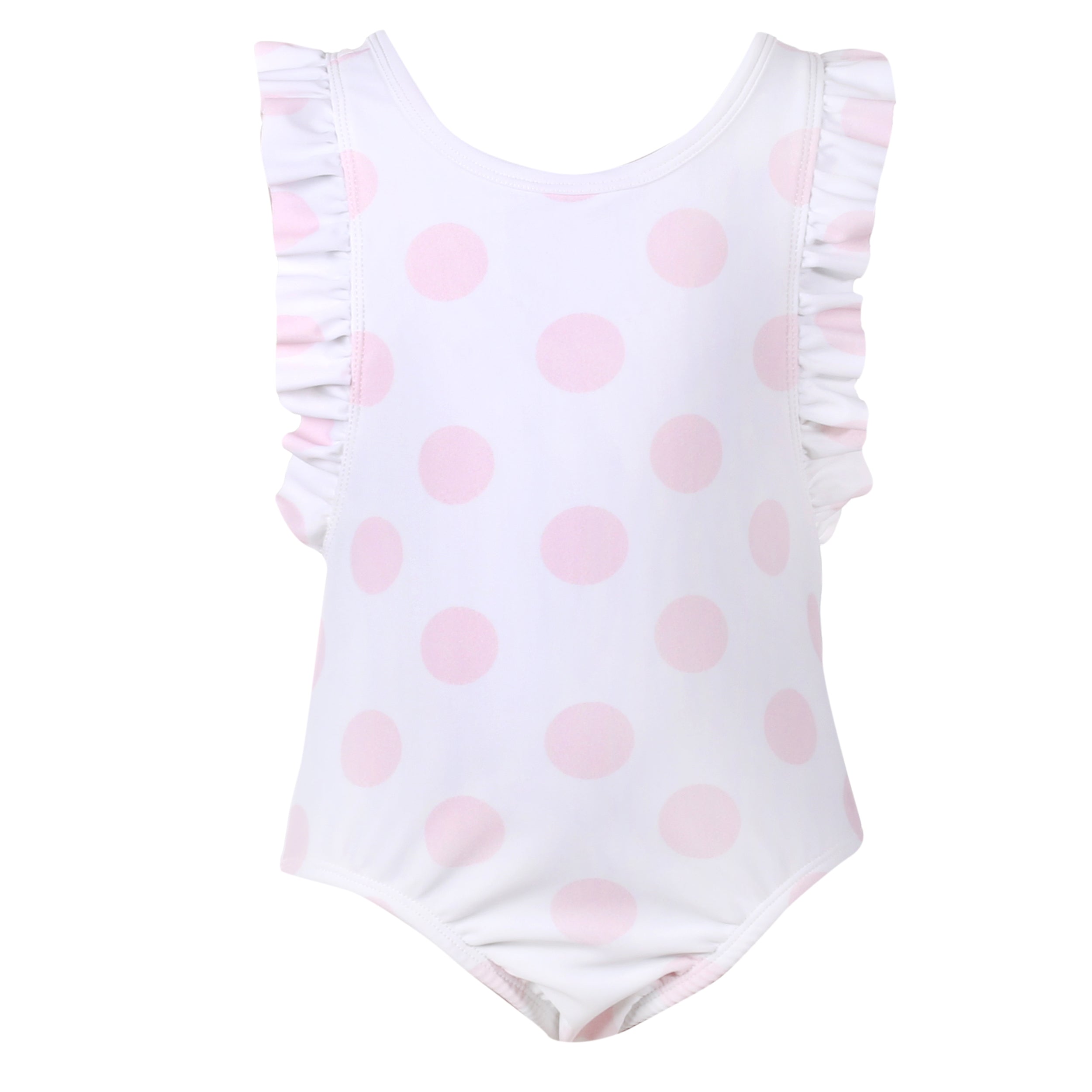 Patachou Girls White & Pink Polka Dot Swimsuit | Lucas & Luna