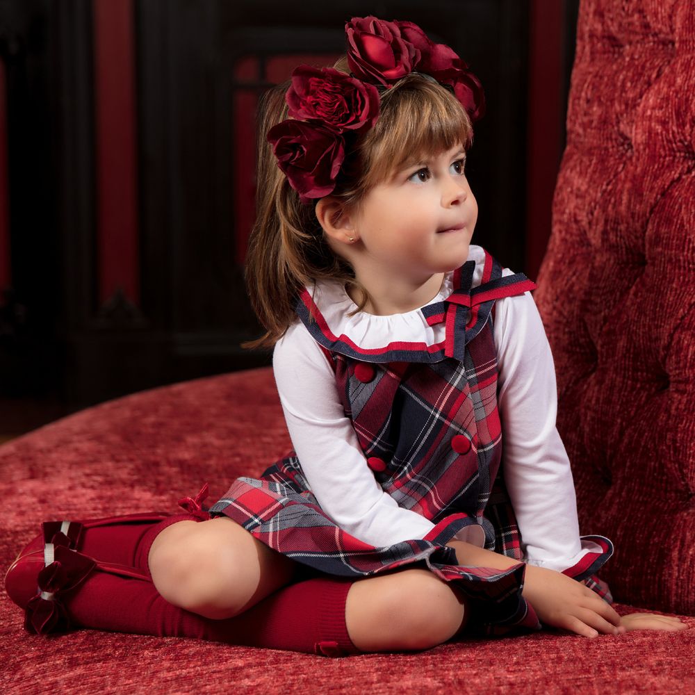 baby tartan pinafore dress