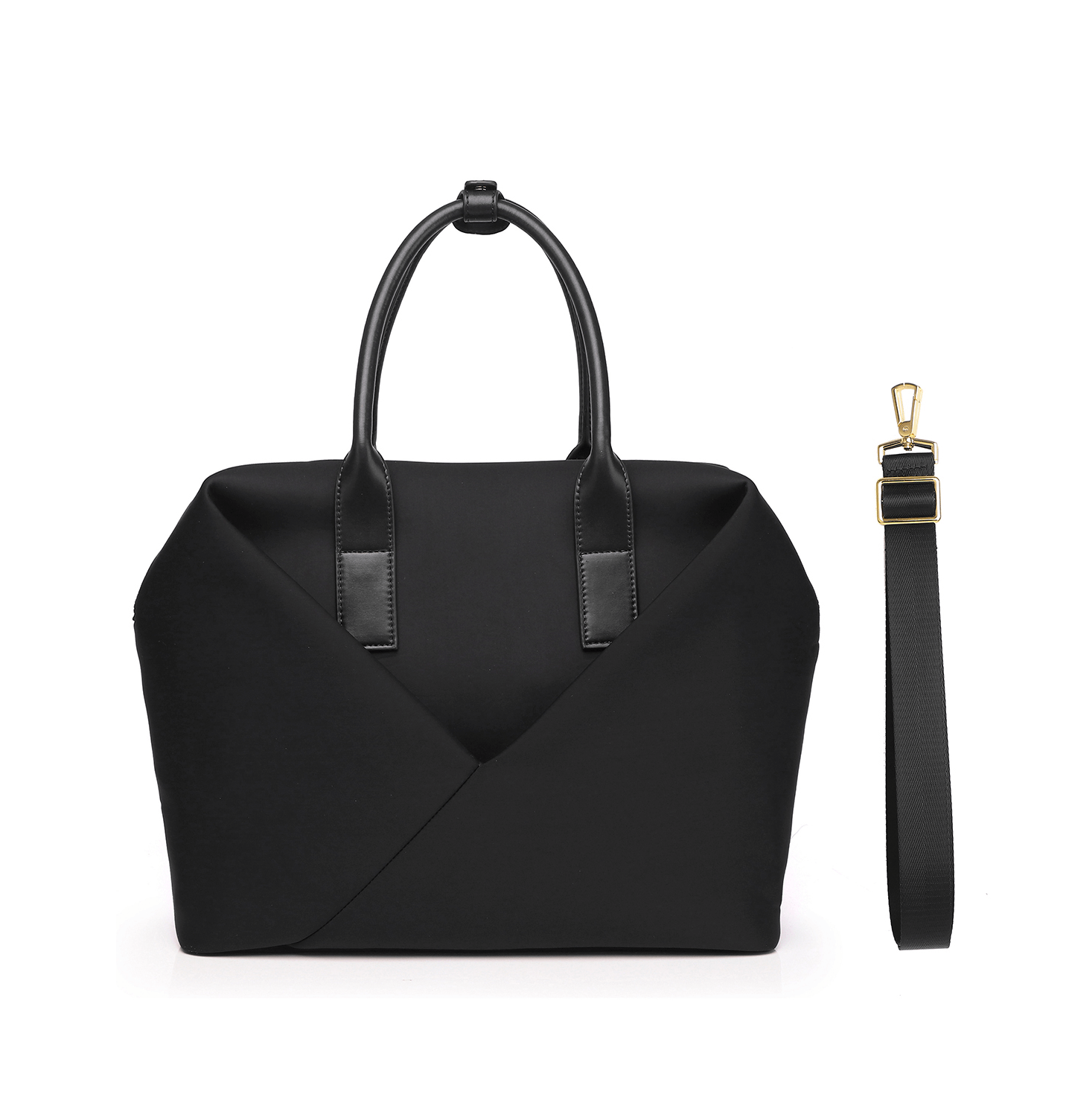 Mid Origami Bag - Functional Tote black-with-gold-hardware