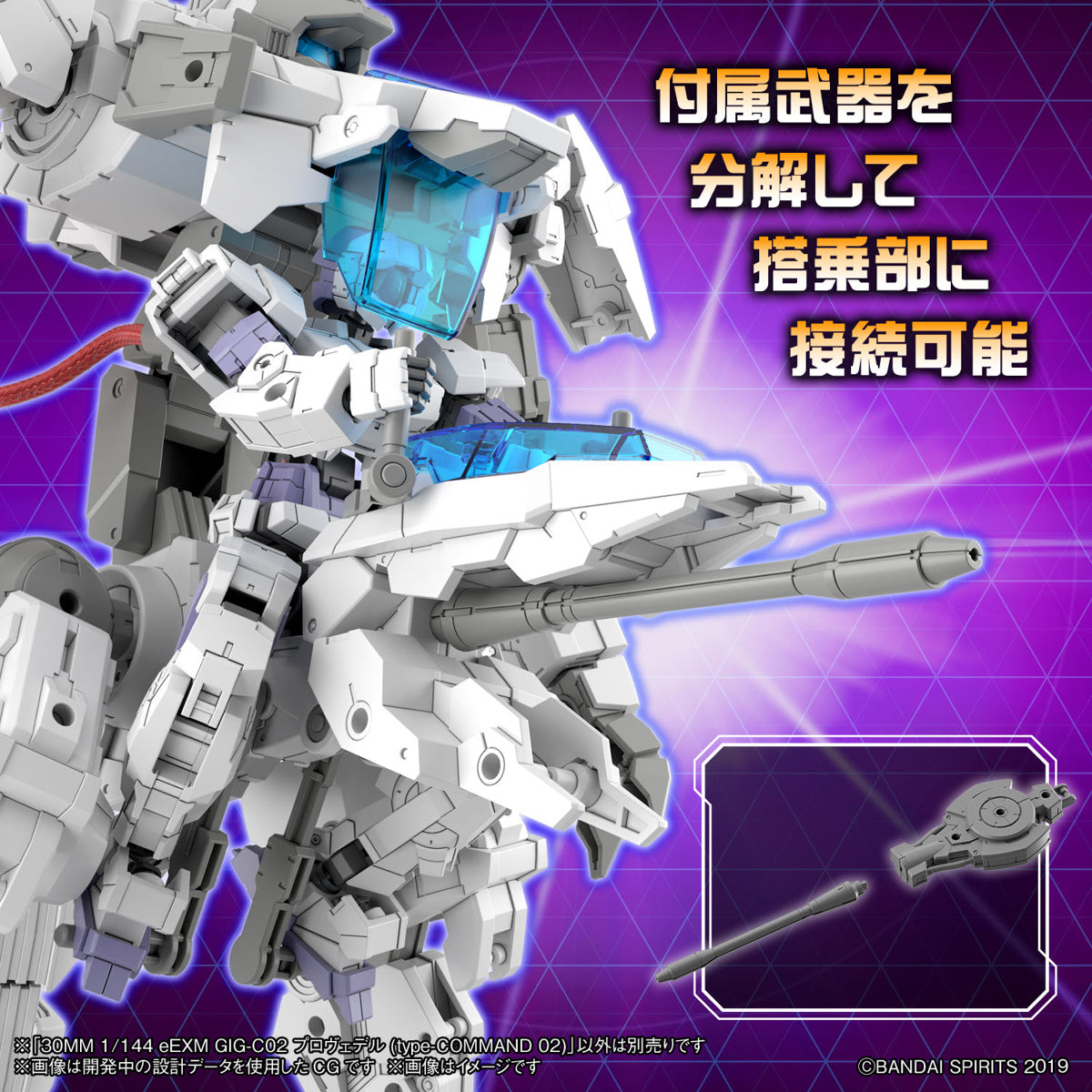 Bandai 30 分钟任务 30 毫米 1/144 eEXM GIG-C02 PROVEDEL 型-COMMAND 02 塑料模型玩具 VCA 高达新加坡