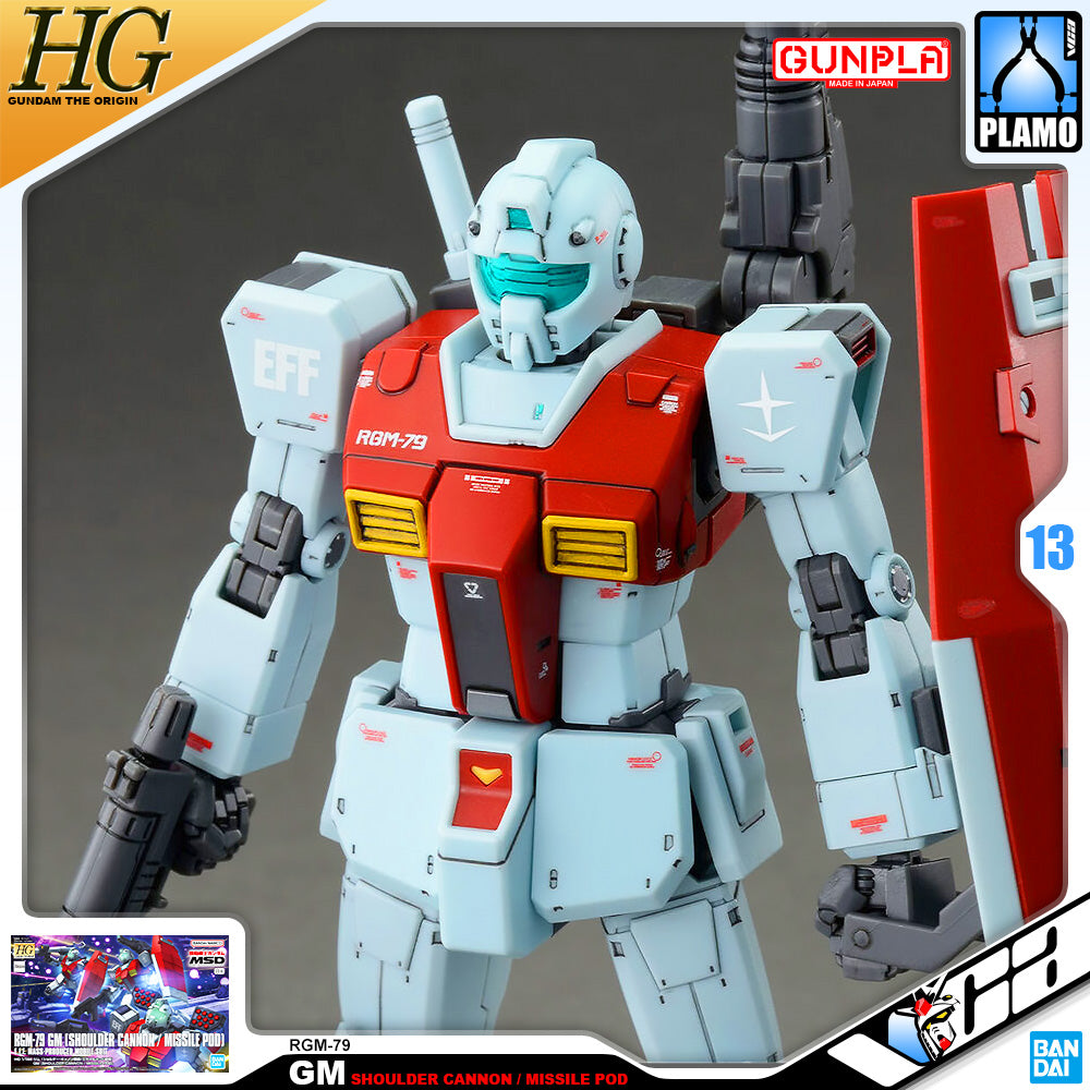 Bandai 高级 The Origin 1/144 HG RGM-79 GM 肩炮导弹吊舱塑料动作玩具 VCA 高达新加坡