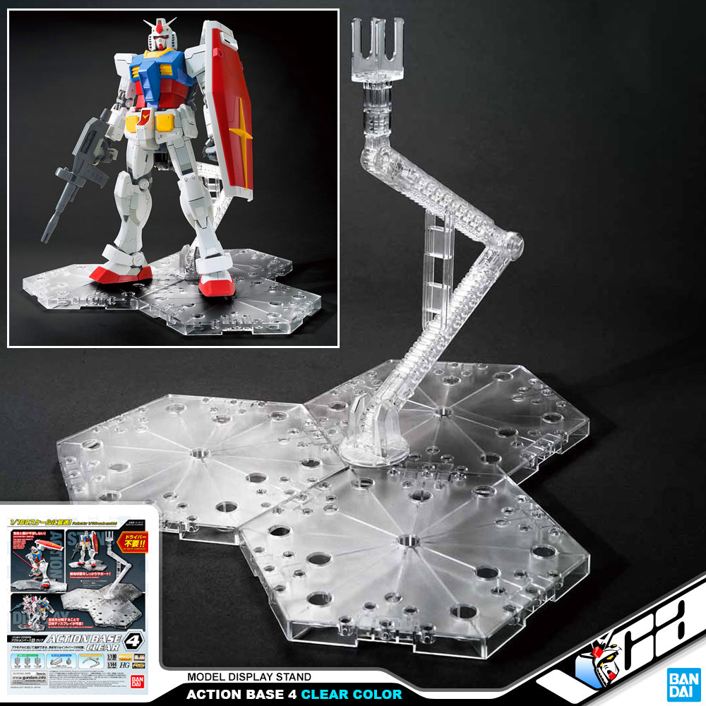 Bandai Gunpla Action Base 4 Clear Gundam Display Stand Holder Base VCA Singapore