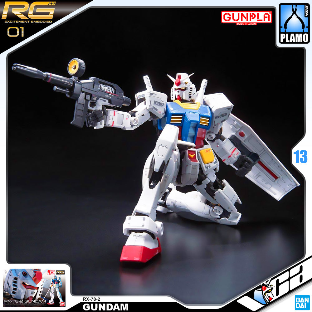 Bandai Gunpla Real Grade 1/144 RG RX-78-2 高达塑料模型动作玩具 VCA 新加坡