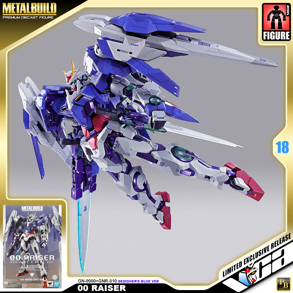 Premium Bandai Tamashii Nations Metal Build 00 Raiser Designer's Blue Ver Structure Action Figure Model Toy VCA Gundam Singapore