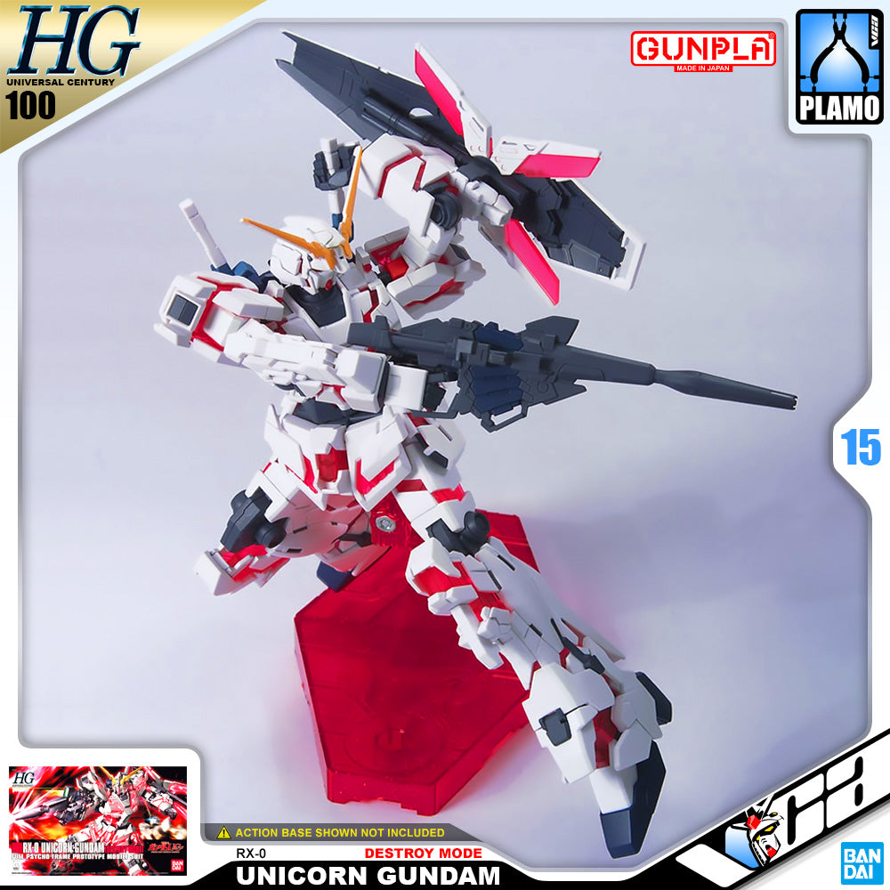 Bandai Gunpla High Grade Universal Century 1/144 HG RX-0 Unicorn Gundam Destroy Mode Plastic Model Action Toy VCA Singapore