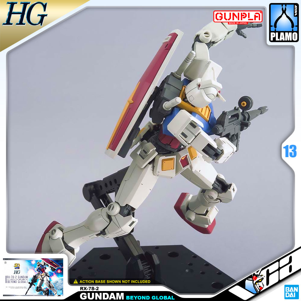 Bandai Gunpla 高等级 1/144 HG RX-78-2 高达超越全球塑料模型动作玩具 VCA 新加坡