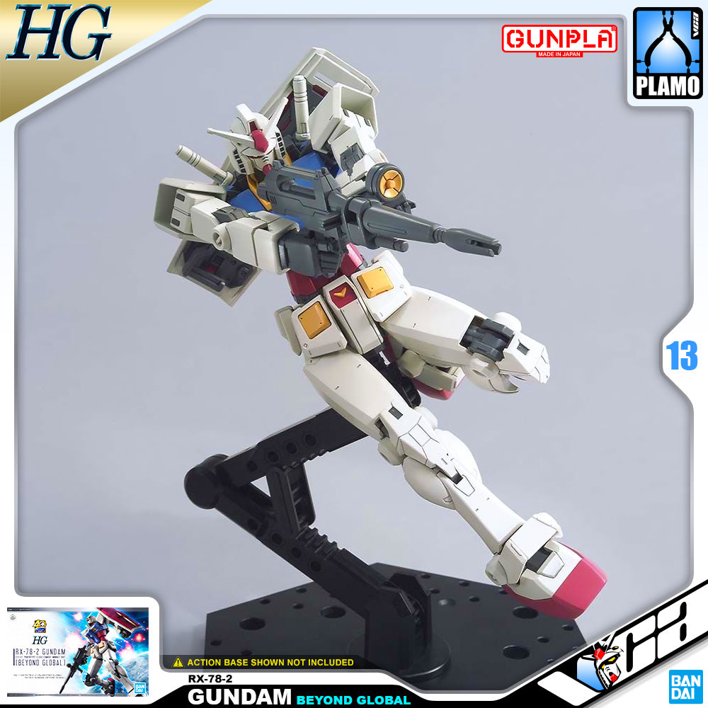 Bandai Gunpla 高等级 1/144 HG RX-78-2 高达超越全球塑料模型动作玩具 VCA 新加坡