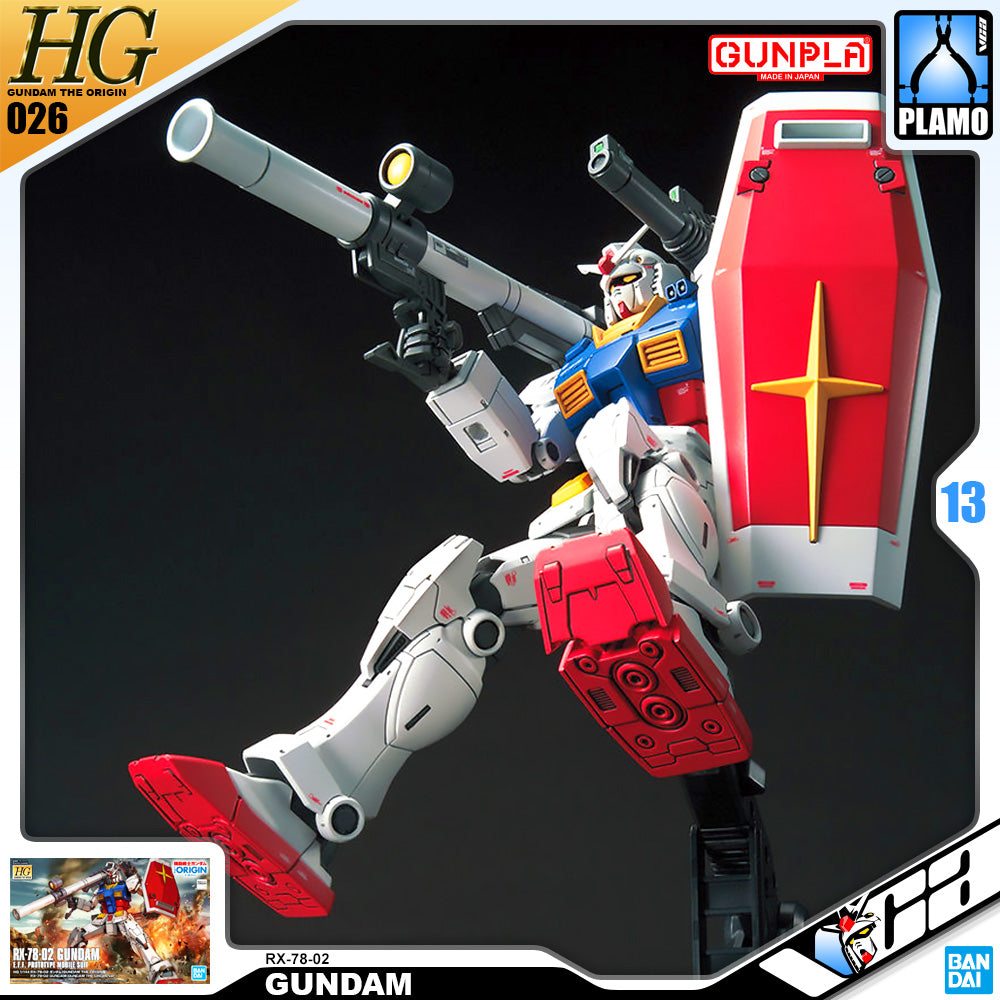 Bandai Gunpla 高级 The Origin HG RX-78-02 高达塑料模型动作玩具 VCA 新加坡