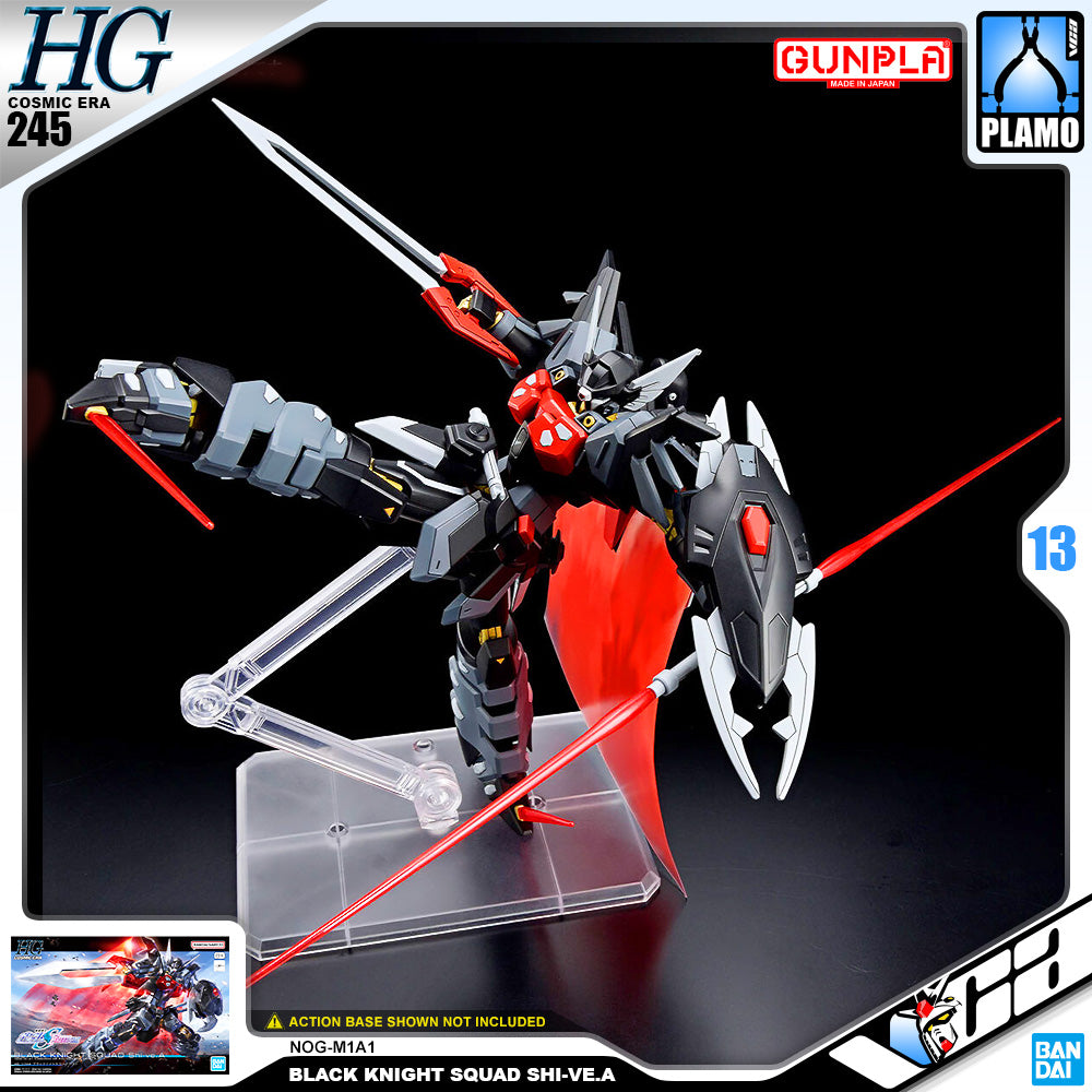 万代高达模型高级宇宙时代 HGCE 1/144 HG 黑骑士团 Shi-ve.A 塑料模型动作玩具 VCA 高达新加坡