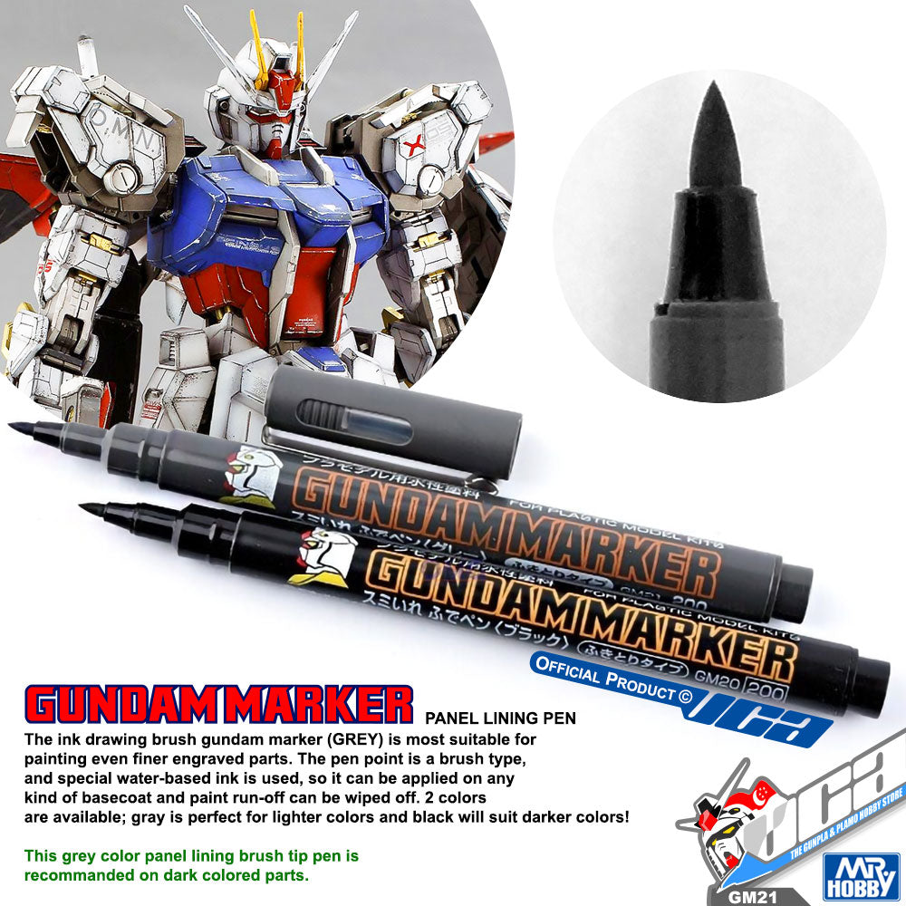 GSI Creos Mr Hobby GM21 GUNDAM MARKER (BRUSH TYPE PANEL LINE) GREY GRAY