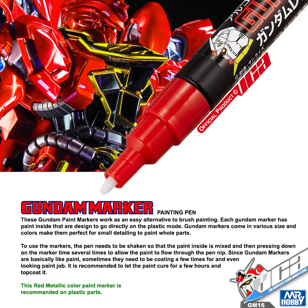 GSI CREOS MR GREY HOBBY GM16 Gundam Marker Painting Pen Red Metallic