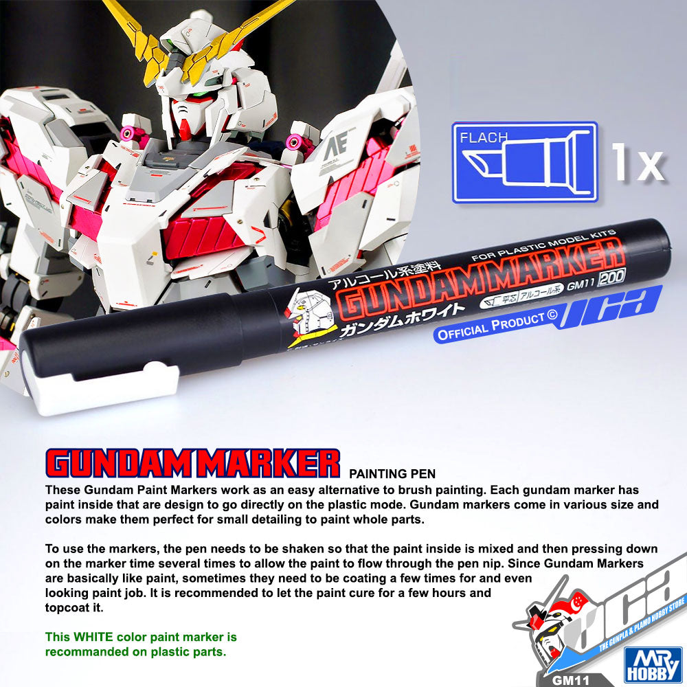 GSI CREOS MR GREY HOBBY GM11 Gundam Marker Painting Pen White