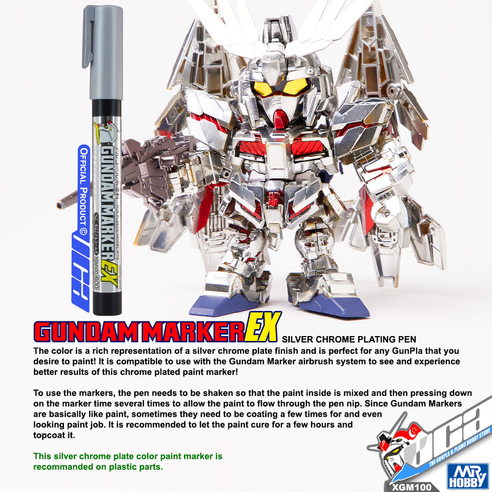 GSI CREOS MR HOBBY XGM100 GUNDAM MARKER EX SILVER CHROME PLATING HOBBY PAINT PEN VCA GUNDAM SINGAPORE