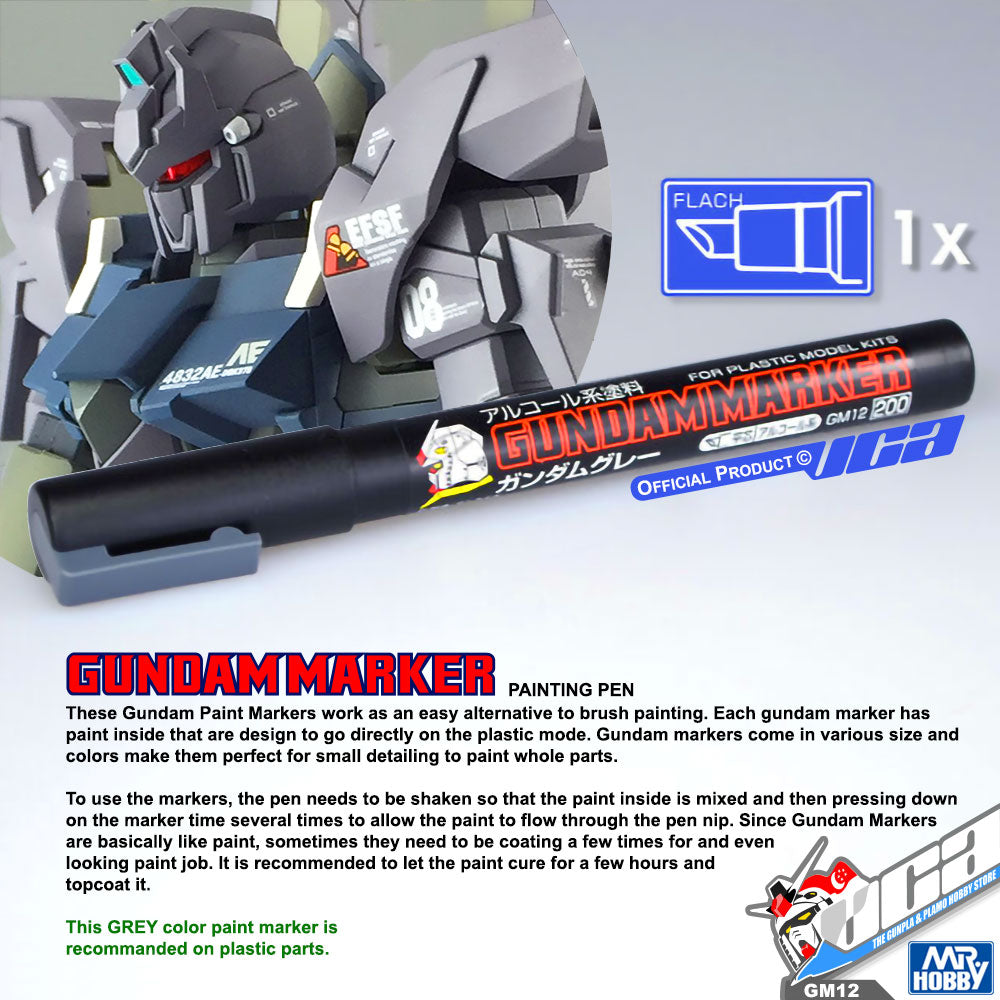 GSI CREOS MR GREY HOBBY GM12 Gundam Marker Painting Pen Grey