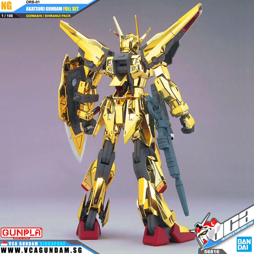 Bandai® Gunpla 1/100 AKATSUKI GUNDAM FULL SET (OOWASHI / SHIRANU PACK)