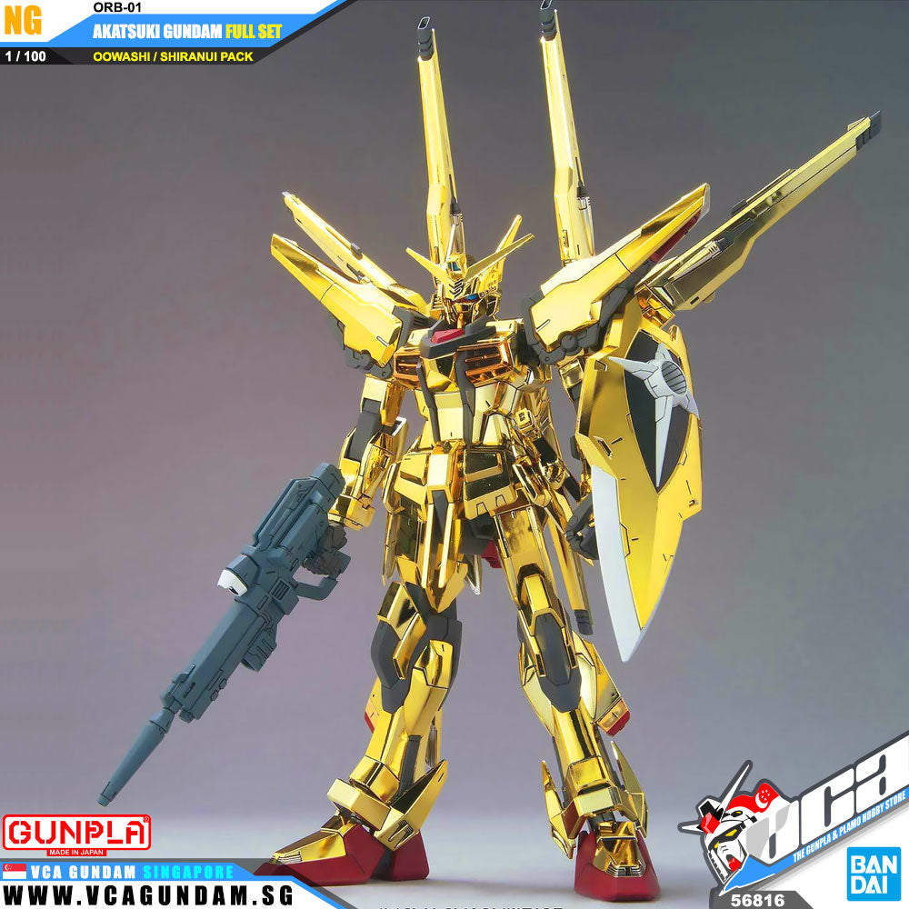 Bandai® Gunpla 1/100 AKATSUKI GUNDAM FULL SET (OOWASHI / SHIRANU PACK)